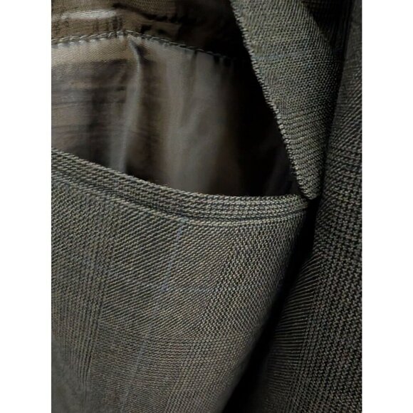 Lauren Ralph Lauren 100% Wool Blazer Men's Size 48L Slim Glen Check Plaid Brown - Picture 6 of 10